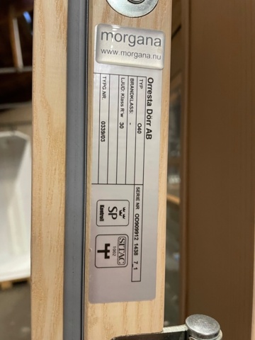 1037549-2 Orresta door O40, inner door full glass/ash 10x21 V