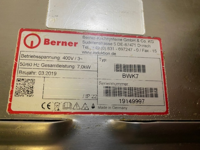 957780-5 Induction wok Berner 7kW