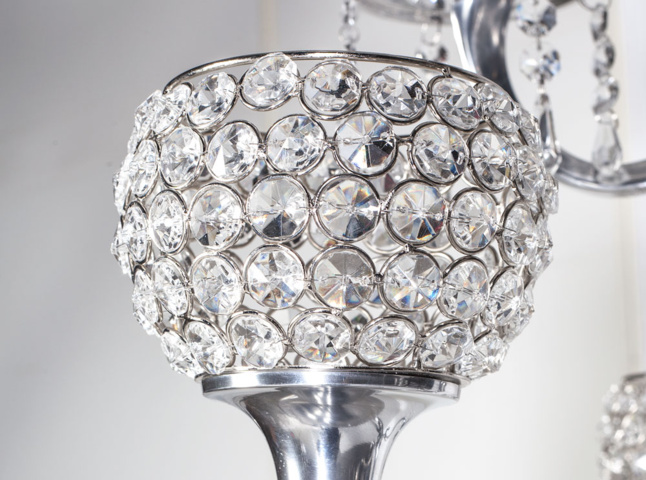 1037768-2 Candelabra in crystal/aluminum