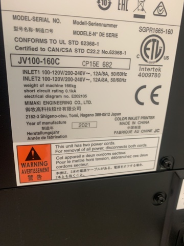 992947-5 Large format printer Mimaki JV100-160C