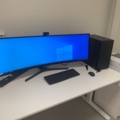 992949-1 Desktop computer with curved screen and printer