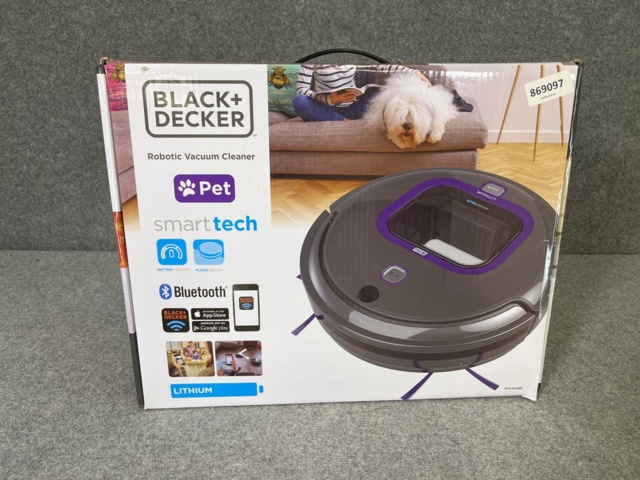 869097-6 Robot vacuum cleaner, Black + Decker RVA420BP