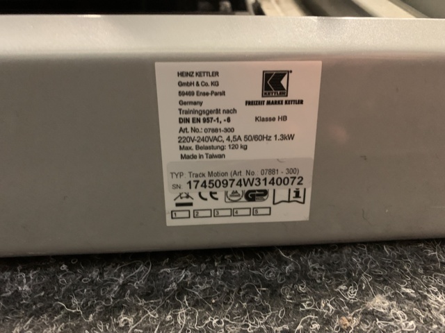 1037912-10 Treadmill Kettler Track Motion