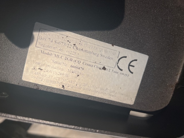 1024112-5 Espressomaskin Coffee Queen M1-C-2GR och kaffebryggare