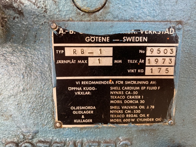 1024585-6 Round roller Göteneds RB-1 (1000x1mm)