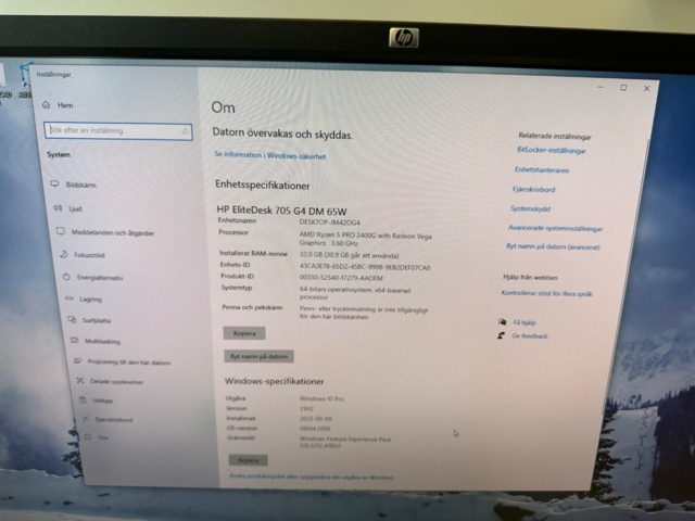 991544-3 HP EliteDesk 705 G4 65W Desktop Mini PC