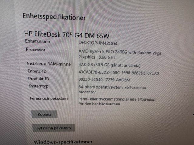 991544-4 HP EliteDesk 705 G4 65W Desktop Mini PC