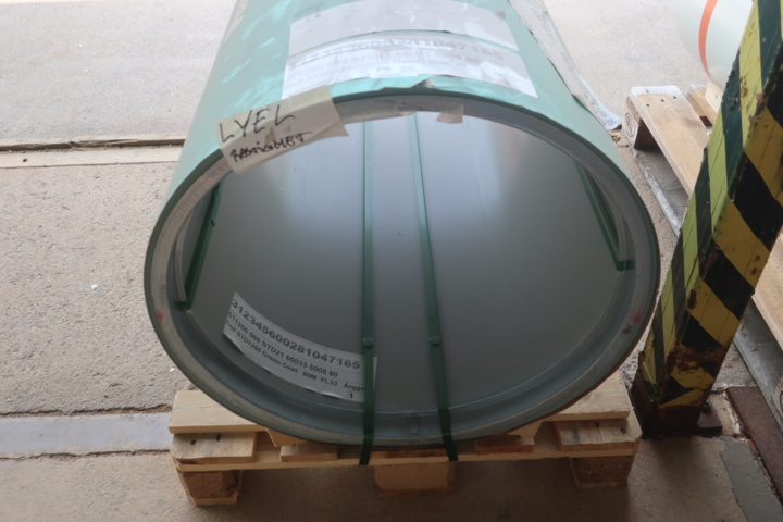1029367-3 Belt covering sheet, coil, new roll, 80m, vermilion green 1250x0.60mm