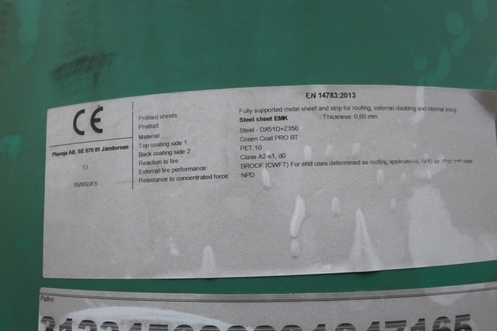 1029367-4 Belt covering sheet, coil, new roll, 80m, vermilion green 1250x0.60mm