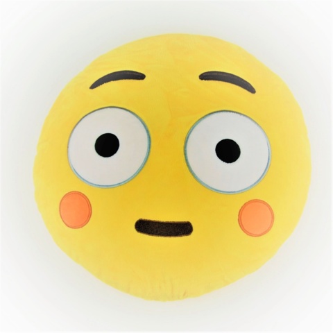 1040086-10 Emoji pillows 32x32 round plush filled with polypropylene cotton embroidered pattern, 1,330 pcs