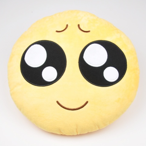 1040086-12 Emoji pillows 32x32 round plush filled with polypropylene cotton embroidered pattern, 1,330 pcs