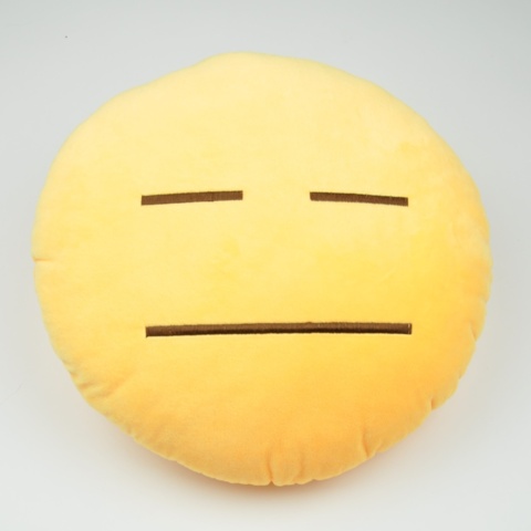1040086-13 Emoji pillows 32x32 round plush filled with polypropylene cotton embroidered pattern, 1,330 pcs