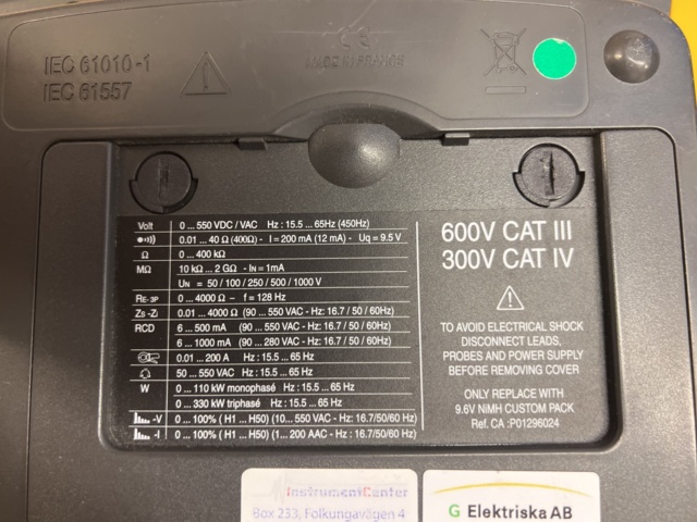 1024208-5 Installation tester Chauvin Arnoux CA 6116