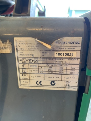 992991-8 MIG welding Migatronic Omega Mini 270