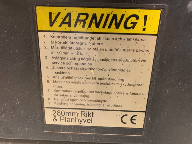 993005-7 Straight and plane planer 260mm Proofy EHM 260