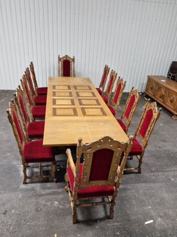 1040224-1 Dining room furniture 11 pieces Baroque style 19th/20th century