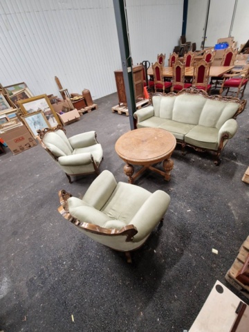 1040225-1 Sofa group 4 parts Chippendale style