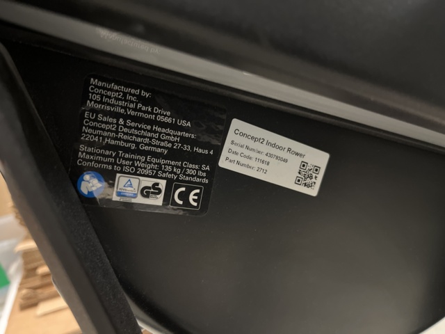 963362-9 Rowing machine, Concept2 Indoor Rower Model D