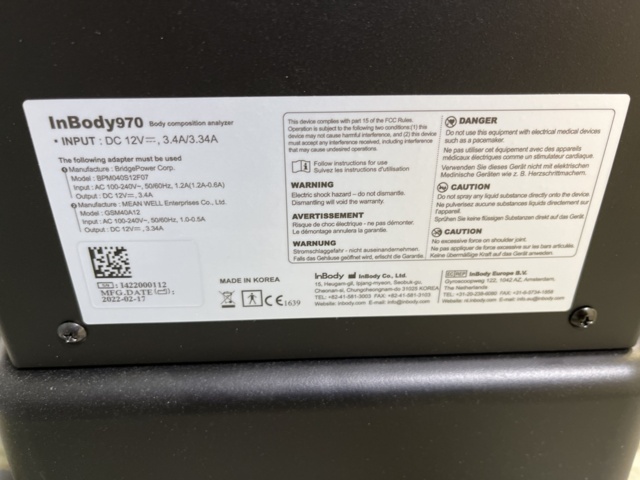 1038642-14 Measuring machine InBody 970