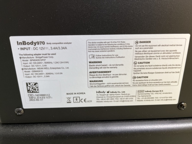 1038642-15 Measuring machine InBody 970