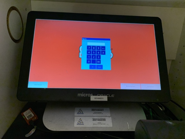 781010-2 Cash system Oracle Micros with receipt printer and cash drawer