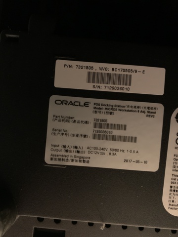 781010-7 Cash system Oracle Micros with receipt printer and cash drawer