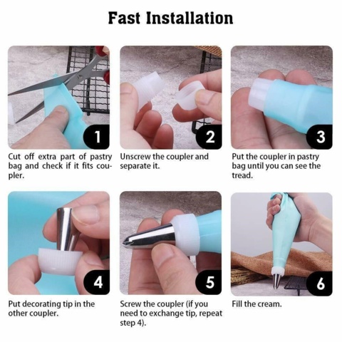 1040813-10 3 pcs 58 parts Nozzles and accessories for baking and decoration - shipping included