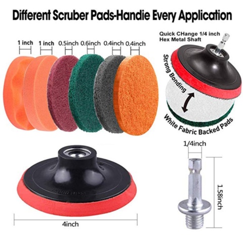 1040900-3 5 pcs drill kit with brushes and pads - Shipping included