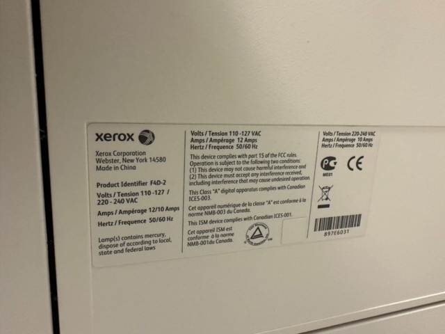 991552-9 Copier Xerox WorkCentre 7525