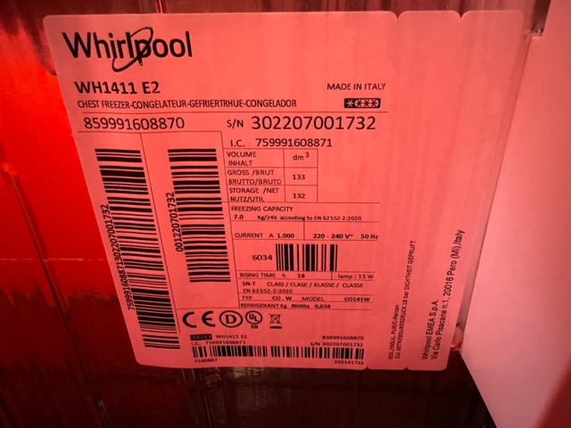 1040753-4 Freezer Whirlpool