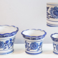 1041963-1 Hand painted porcelain pots 2-complete set