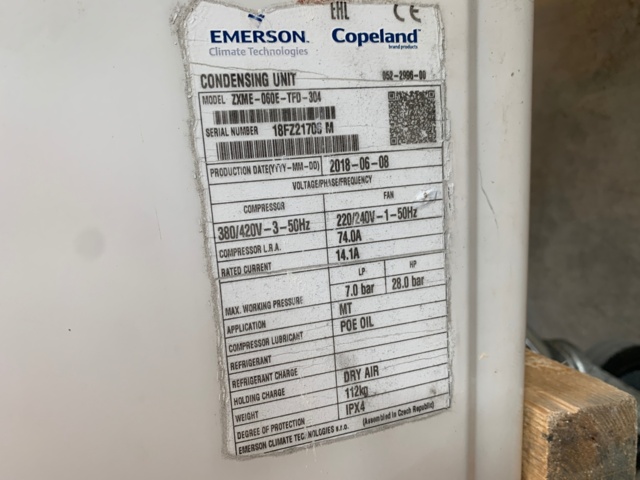 1013511-8 Copeland air-cooled unit