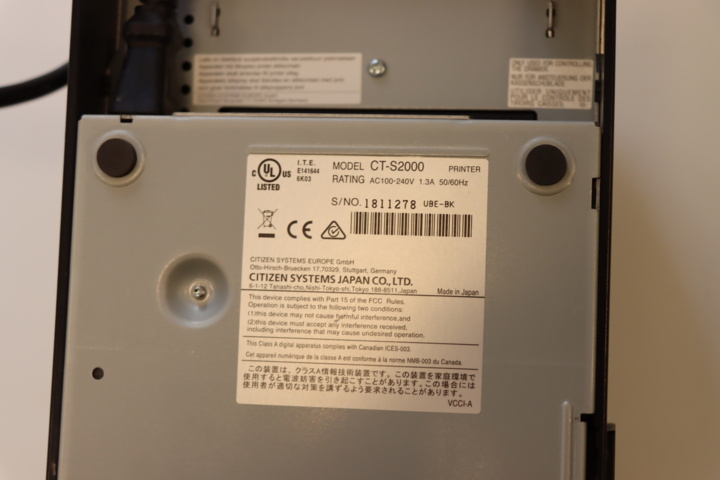 1033539-5 Citizen CT-S2000 USB kvittoskrivare