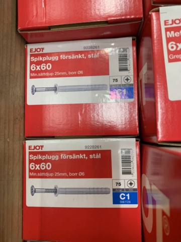 1041735-5 Assortment of metal expander, impact anchor & nail plug, Ejot