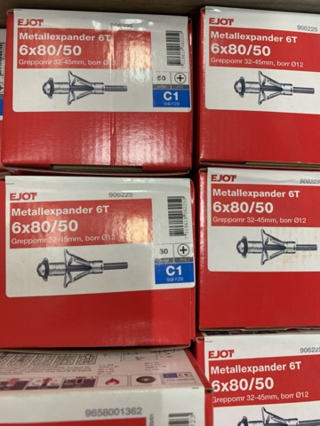 1041735-6 Assortment of metal expander, impact anchor & nail plug, Ejot