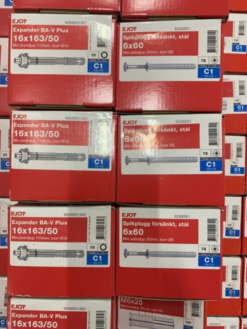 1041735-9 Assortment of metal expander, impact anchor & nail plug, Ejot