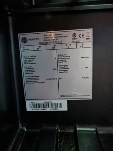 1042423-5 Hoover wine cooler