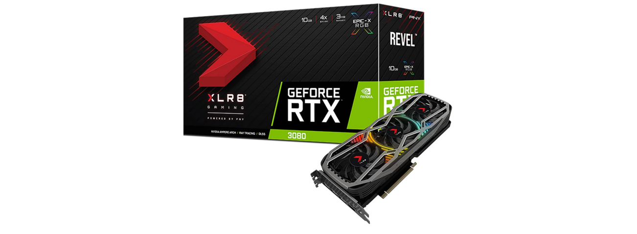 1042228-2 Graphics card PNY GeForce RTX 3080 10GB XLR8 Gaming REVEL EPIC-X RGB™ LHR Triple Fan Edition