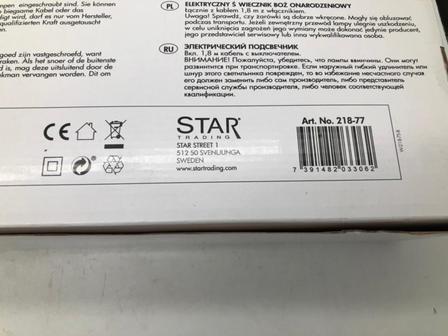 1041005-6 1 pc Eli star candlestick + 1 pc star Star Trading Alice - Shipping included (778)