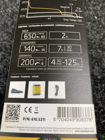 1044068-2 2 headlamps Suprabeam V3 air rechargeable 650 lm