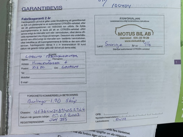 1044537-59 Citroën Berlingo Van 1.9 Manual - 2003