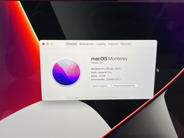 963387-4 MacBook Pro M1 16", 32GB / 1TB