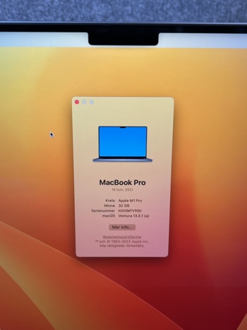 963392-4 MacBook Pro M1 16", 32GB / 1TB