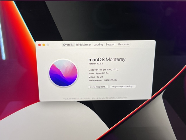 963394-5 MacBook Pro M1 16", 32GB / 1TB