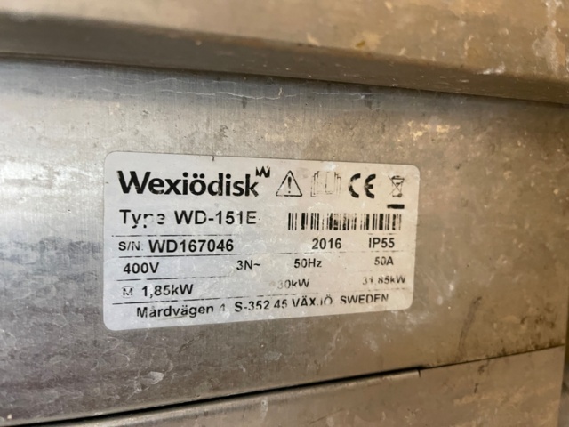 898070-3 Wexiö disk WD151 E with pre-wash WDPRM6. Purchased in 2016