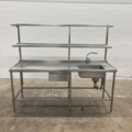 1045656-2 Stainless kitchen bench with sink