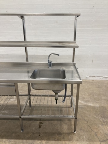 1045656-5 Stainless kitchen bench with sink
