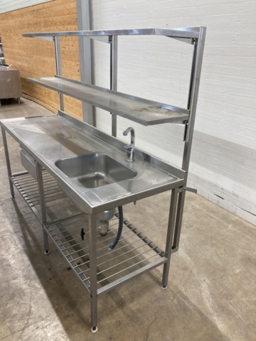 1045656-6 Stainless kitchen bench with sink