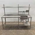 1045662-1 Stainless kitchen bench with sink