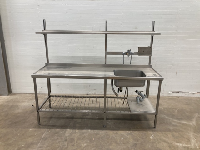 1045662-2 Stainless kitchen bench with sink